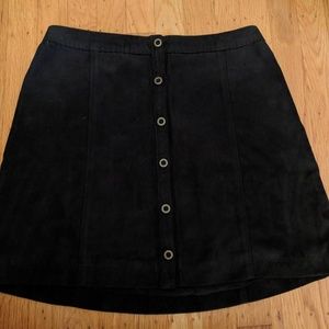 Hollister Faux Suede Black Skirt Sz 7